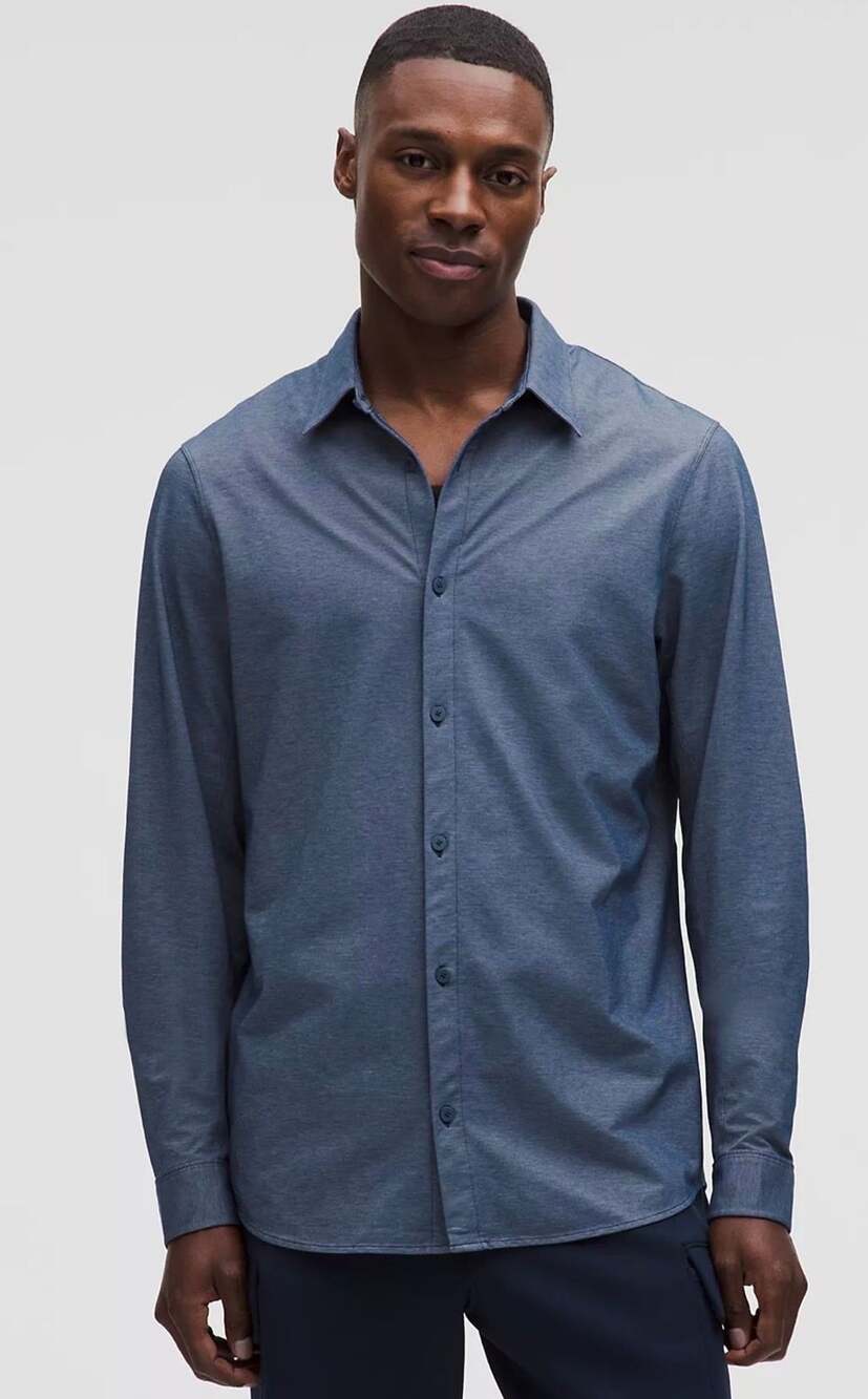 Lululemon Commission Long Sleeve Button Shirt Blue